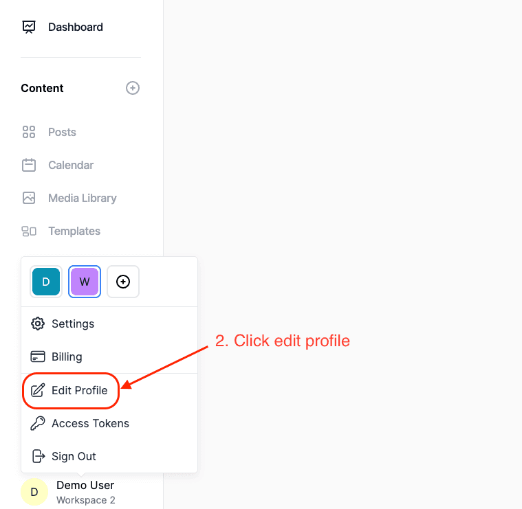 Step 2: Click Edit Profile