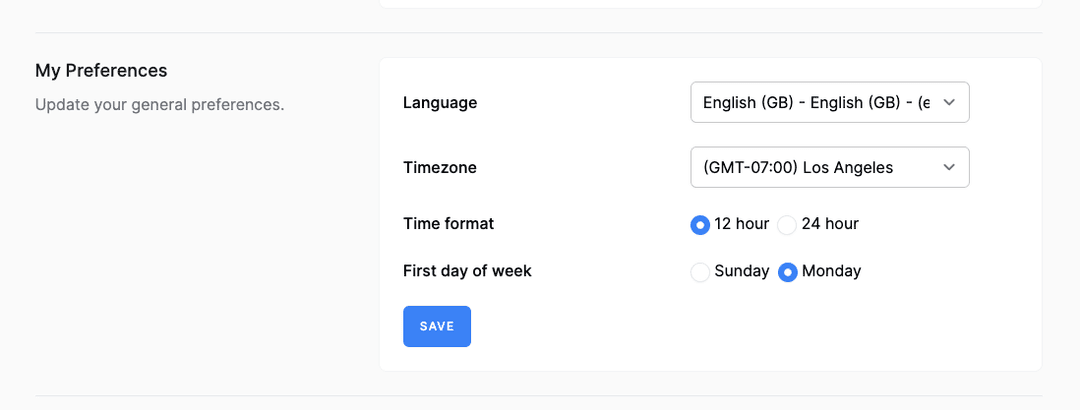 Step 3: Update language, timezone, and time format