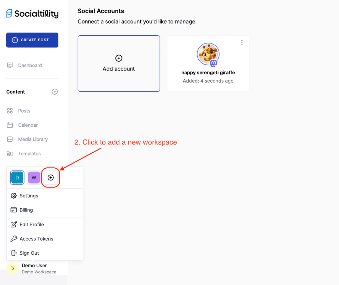 Step 2: Click + button