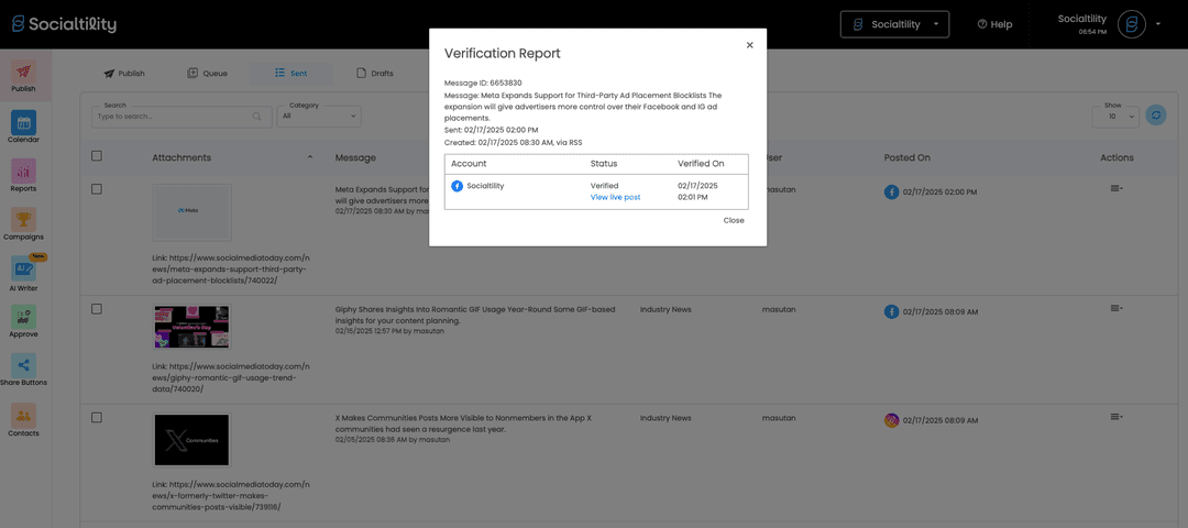 Verification succeeded report