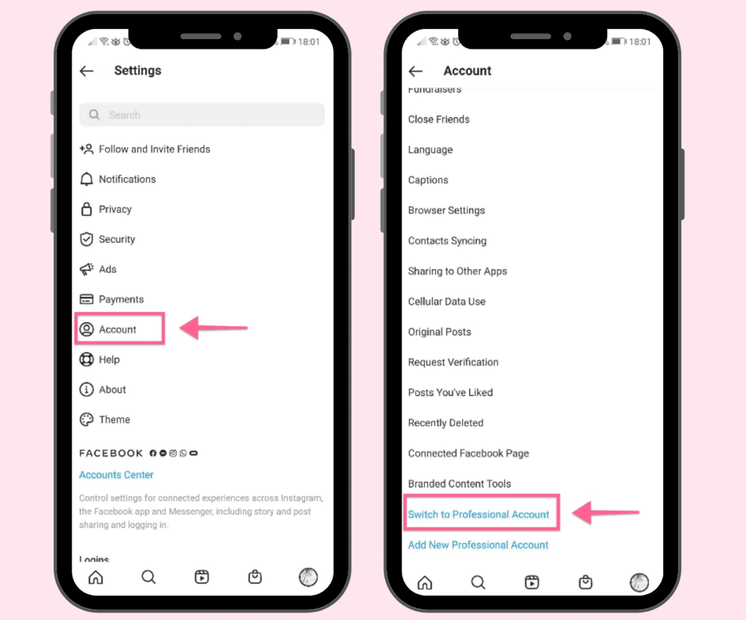 Switch to Professional Account